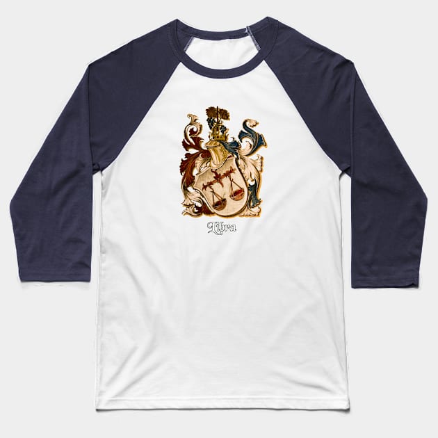 Libra Coat-of Arms Baseball T-Shirt by D_AUGUST_ART_53